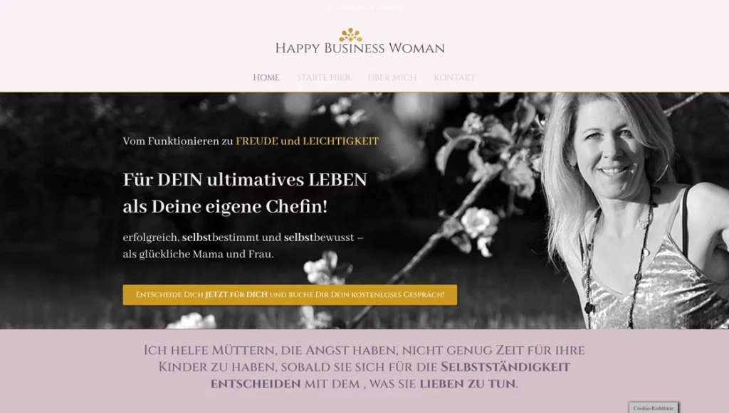 Website-Rahmen Happy Business Woman - Ingrid Moser-Schuldes - Vorschaubild